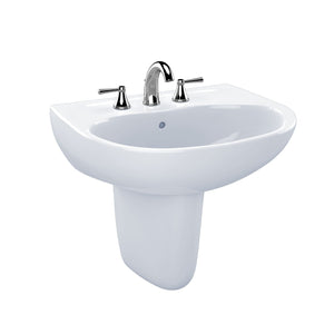 TOTO Supreme Oval Bathroom Sink and Shroud for 4" Center Faucets, Cotton White, SKU: LHT241.4G#01