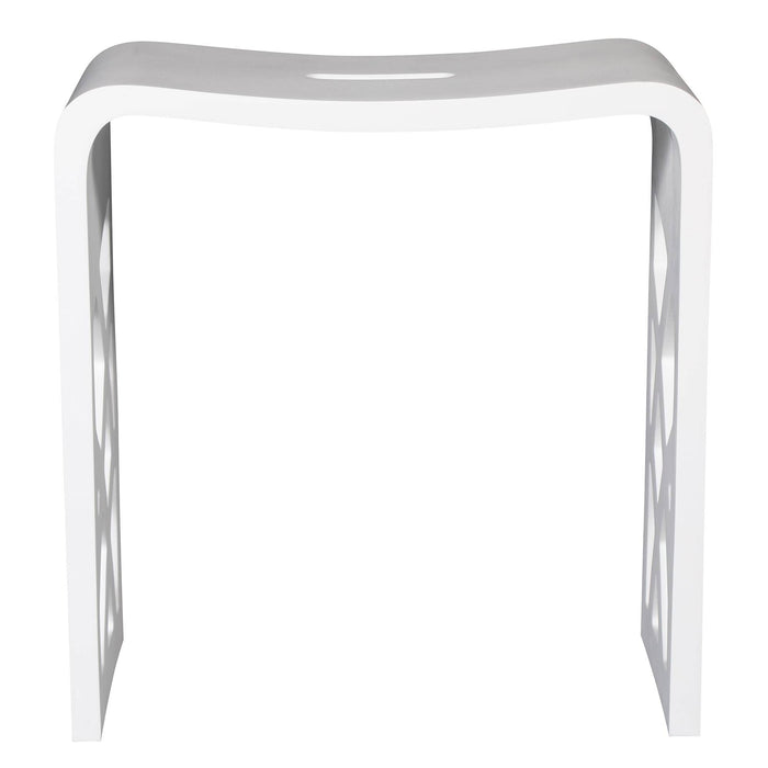 ALFI Brand ABST88 Designer White Matte Solid Surface Resin Bathroom/Shower Stool