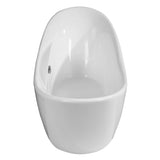 ALFI Brand AB8803 68 inch White Oval Acrylic Free Standing Soaking Bathtub