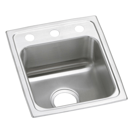 Elkay PSR15173 Celebrity Stainless Steel 15" x 17-1/2" x 7-1/8", 1-Bowl Top Mount Bar Sink
