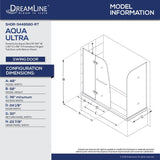 DreamLine SHDR3448580RT09 Aqua Ultra 57-60"W x 30"D x 58"H Frameless Hinged Tub Door with Return Panel in Satin Black