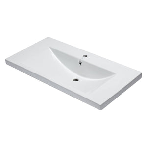 EAGO BH002 White Ceramic 40" x 19" Rectangular Drop In Sink