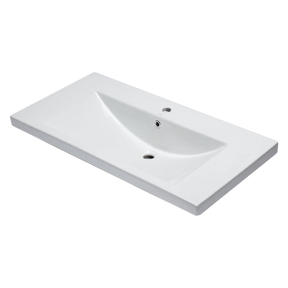 EAGO BH002 White Ceramic 40" x 19" Rectangular Drop In Sink