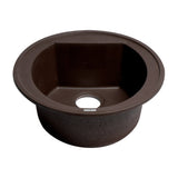ALFI Brand AB2020DI-C Chocolate 20" Drop-In Round Granite Comp Kitchen Prep Sink