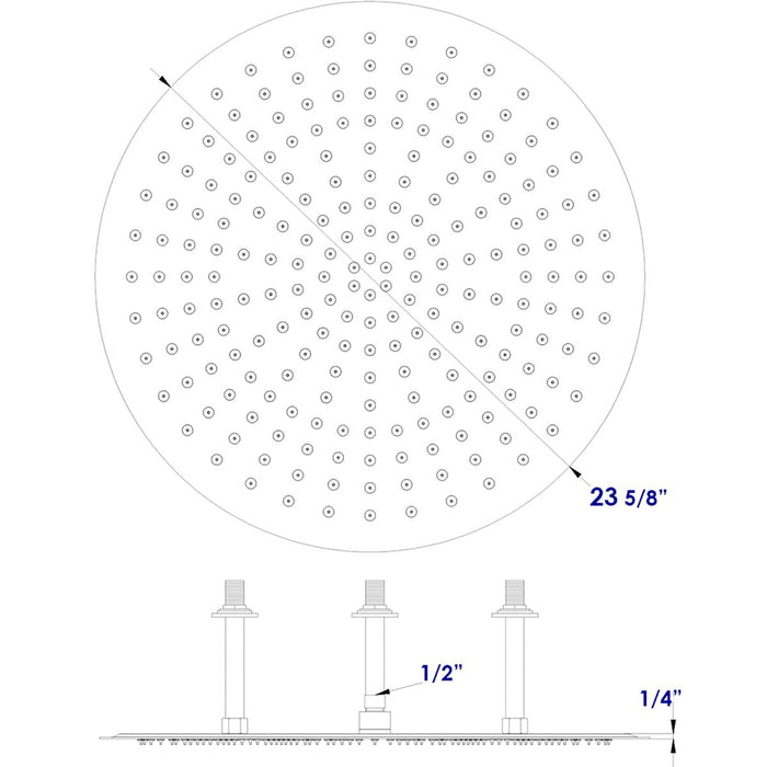 ALFI RAIN24R-BSS 24" Round Brushed Stainless Steel Ultra Thin Rain Shower Head