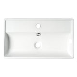ALFI Brand ABC122 White Modern 22" Rectangular Wall Mounted Ceramic Sink with Faucet Hole