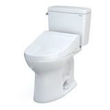 TOTO MW7763084CEFG.10#01 Drake Washlet+ Two-Piece 1.28 GPF Toilet with C5 Bidet Seat, 10" Rough-In, Cotton White