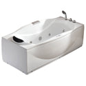 EAGO AM189ETL-R 6 ft Right Drain Acrylic White Whirlpool Bathtub with Fixtures