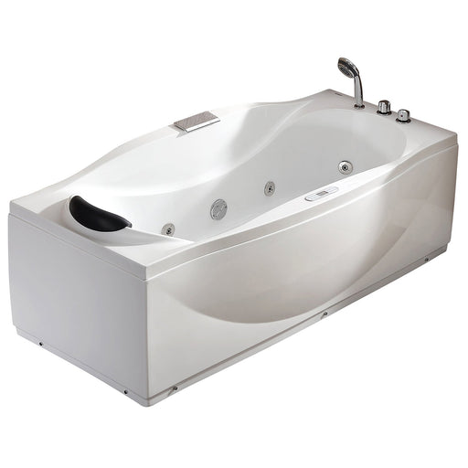 EAGO AM189ETL-R 6 ft Right Drain Acrylic White Whirlpool Bathtub with Fixtures