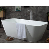 ALFI AB9952 67" White Rectangular Solid Surface Smooth Resin Soaking Bathtub
