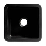 ALFI Brand ABF1818S-BM Black Matte Square 18" x 18" Undermount/Drop in Fireclay Prep Sink