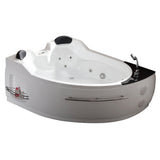 EAGO AM113ETL-R 5.5 ft Right Corner Acrylic White Whirlpool Bathtub for Two