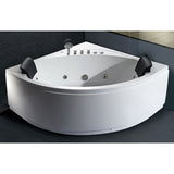 EAGO AM200 5' Modern Double Seat Corner Whirlpool Bath Tub with Fixtures