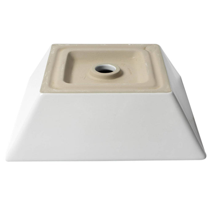 ALFI Brand ABC912 White Modern 17" Square Above-Mount Ceramic Sink