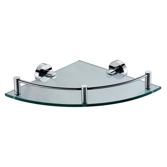 ALFI AB9546 Polished Chrome Corner Mounted Glass Shower Shelf Bathroom Accessory