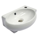 ALFI Brand AB107 Small White Wall Mounted Ceramic Bathroom Sink Basin