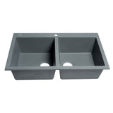 ALFI Brand AB3420DI-T Titanium 34" Drop-In 2x Bowl Granite Comp Kitchen Sink