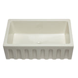 ALFI AB3018HS-B 30 inch Biscuit Smooth / Fluted Single Bowl Fireclay Farm Sink