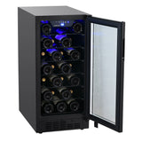 Edgestar BWR301BL 15" Wide 25 Bottle Built-In Single Zone Wine Cooler in Black