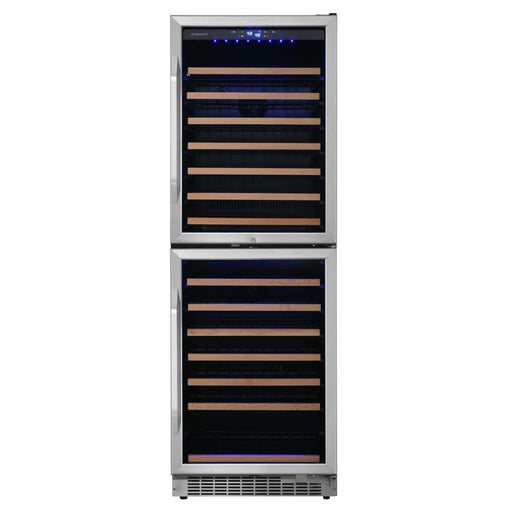 EdgeStar CWR1552DD 155 Bottle 24" Built In Dual Zone Double Door Wine Cooler