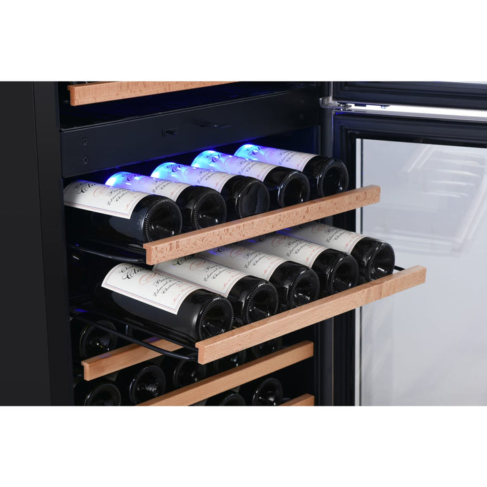 EdgeStar CWR1552DD 155 Bottle 24" Built In Dual Zone Double Door Wine Cooler