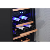 Edgestar CWR263DZ 15" Wide 23 Bottle Built-In Dual Zone Wine Cooler in Stainless Steel