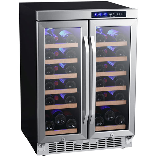 Du/Mnt Wine Cooler Black & Stainless Steel 24