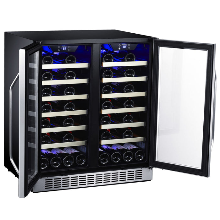 Edgestar CWR5631FD Built-In 30" Wide 56 Bottle Capacity French Door Wine Cooler in Stainless Steel