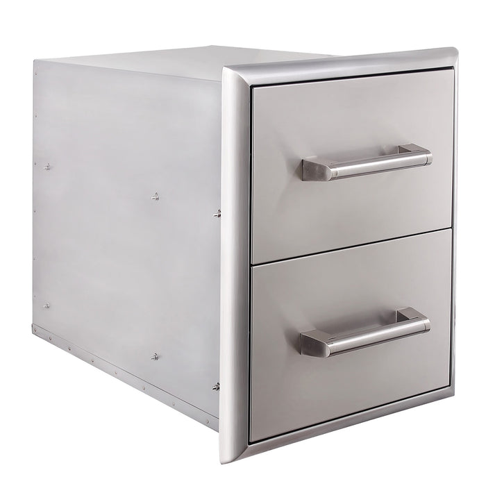 Edgestar E160DRAW2 16" Wide Double Storage Drawers in Stainless Steel