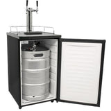 Edgestar KC2000TWINA 20" Wide Dual Tap Kegerator for Full Size Kegs in Black