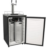 Edgestar KC2000TWINA 20" Wide Dual Tap Kegerator for Full Size Kegs in Black