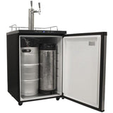 Edgestar KC3000TWIN 24" Wide Freestanding Double Tap Kegerator in Black