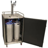 Edgestar KC7000BLTRIP 24" Wide Triple Tap Kegerator for Full Size Kegs in Black Stainless Steel