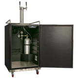 Edgestar KC7000BLTWIN 24" Wide Double Tap Kegerator for Full Size Kegs in Black Stainless Steel