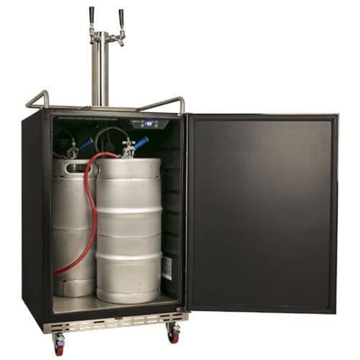 Edgestar KC7000SSTWIN 24" Wide Double Tap Kegerator for Full Size Kegs in Stainless Steel