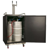 Edgestar KC7000BLTWIN 24" Wide Double Tap Kegerator for Full Size Kegs in Black Stainless Steel