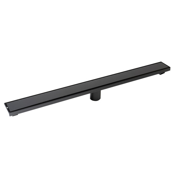 ALFI Brand ABLD32B-BM 32" Black Matte Stainless Steel Linear Shower Drain with Solid Cover