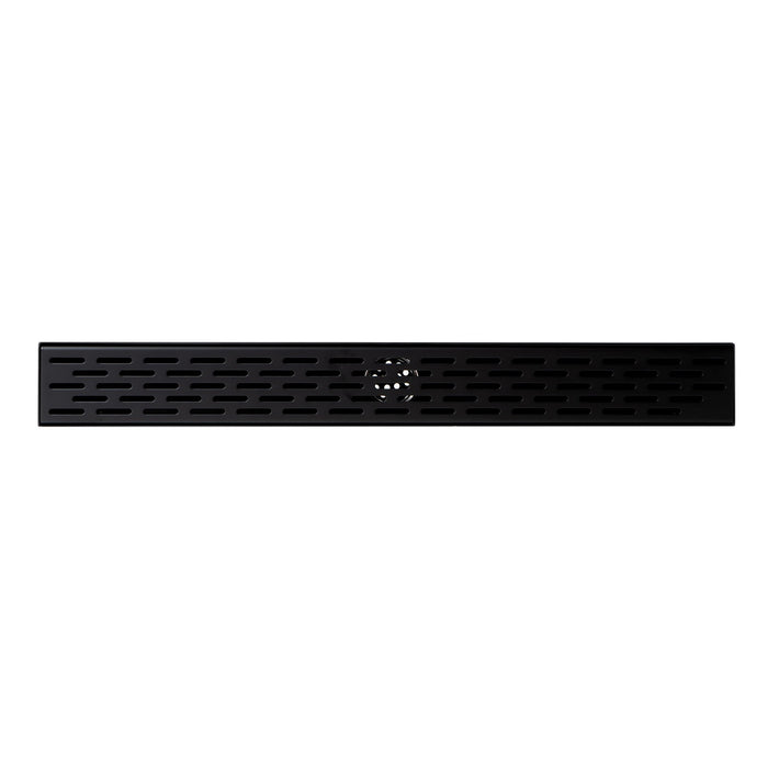 ALFI Brand ABLD24C-BM 24" Black Matte Stainless Steel Linear Shower Drain with Groove Holes