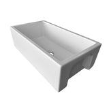 ALFI Brand AB3318HS-W White 33" x 18" Reversible Single Bowl Fireclay Farm Sink