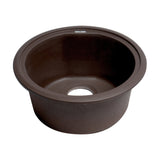 ALFI Brand AB1717DI-C Chocolate 17" Drop-In Round Granite Comp Kitchen Prep Sink