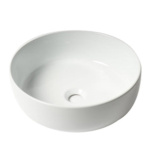 ALFI Brand ABC907-W White Modern 15" Round Above-Mount Ceramic Sink