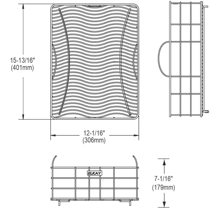 Elkay LKWRB1518SS Stainless Steel 12-1/16" x 15-13/16" x 7-1/16" Rinsing Basket
