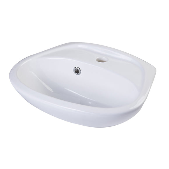 ALFI Brand AB106 White Small Porcelain Wall Mount Basin with Overflow