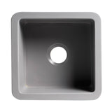 ALFI Brand ABF1818S-GM Gray Matte Square 18" x 18" Undermount/Drop in Fireclay Prep Sink