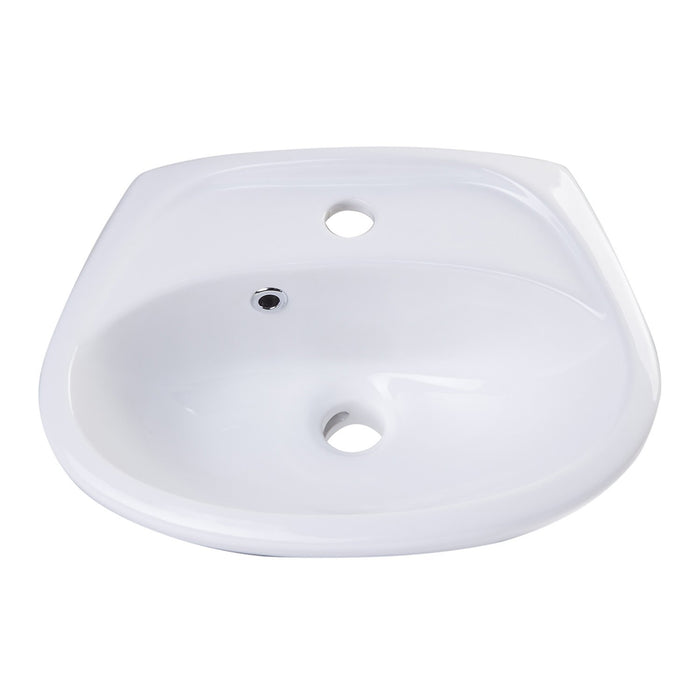 ALFI Brand AB106 White Small Porcelain Wall Mount Basin with Overflow
