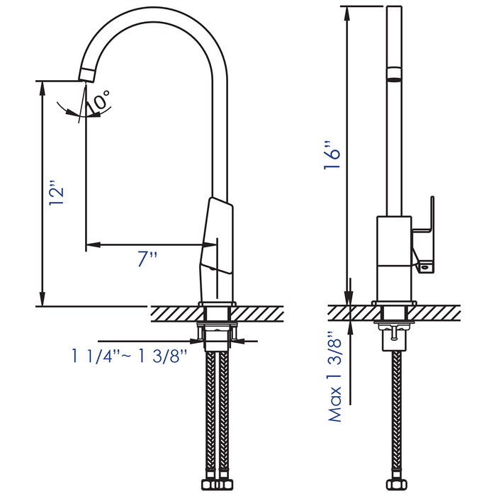 ALFI Brand AB3470-PC Polished Chrome Gooseneck Single Hole Bathroom Faucet