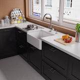 ALFI AB503-W White 23" Smooth Apron Fireclay Single Bowl Farmhouse Kitchen Sink