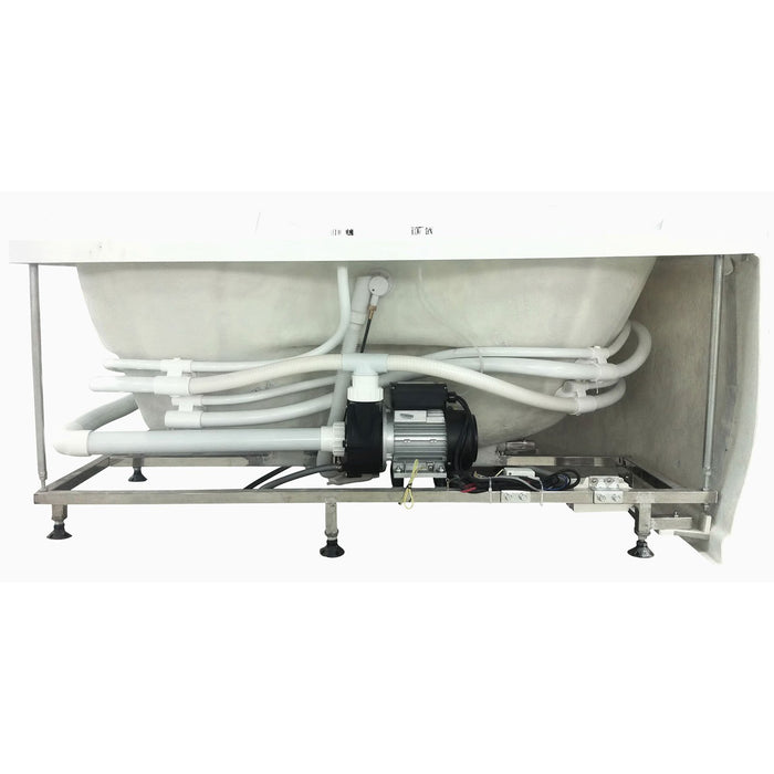 EAGO AM125ETL 5 ft Corner Acrylic White Whirlpool Bathtub for Two with Fixtures