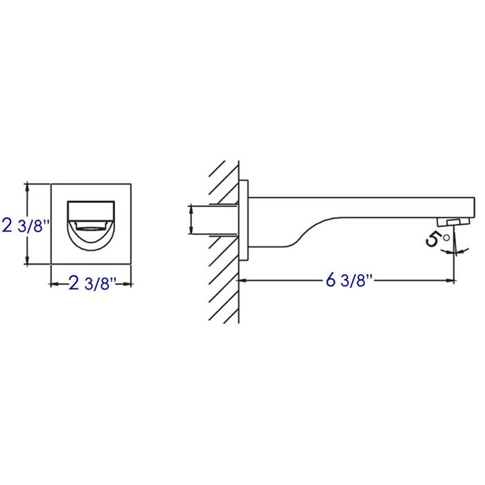 ALFI Brand AB9201-BN Brushed Nickel Wall-Mounted Tub Filler Bathroom Spout