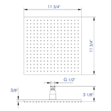 ALFI Brand LED12S-PC Polished Chrome 12" Square Multi Color LED Rain Shower Head